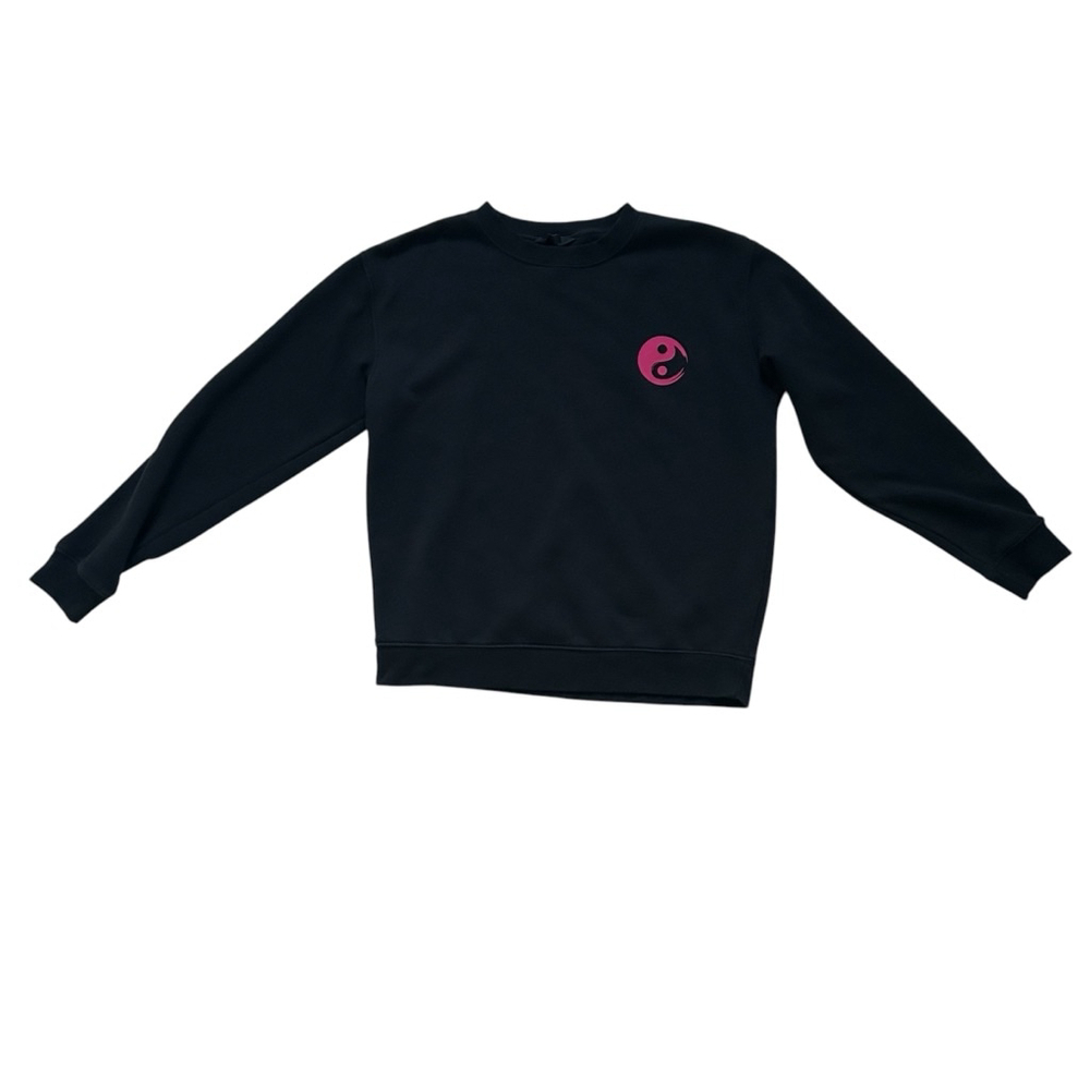 No Boundaries Y2k Sweatshirt Size M Black With Pink Yin Yang